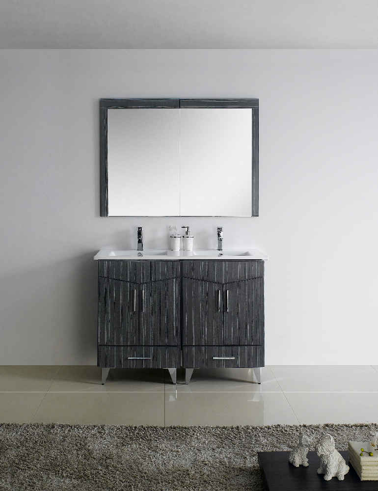 48-in. W 17-in. D Modern Plywood-Melamine Vanity Base Set Only In Dawn Grey