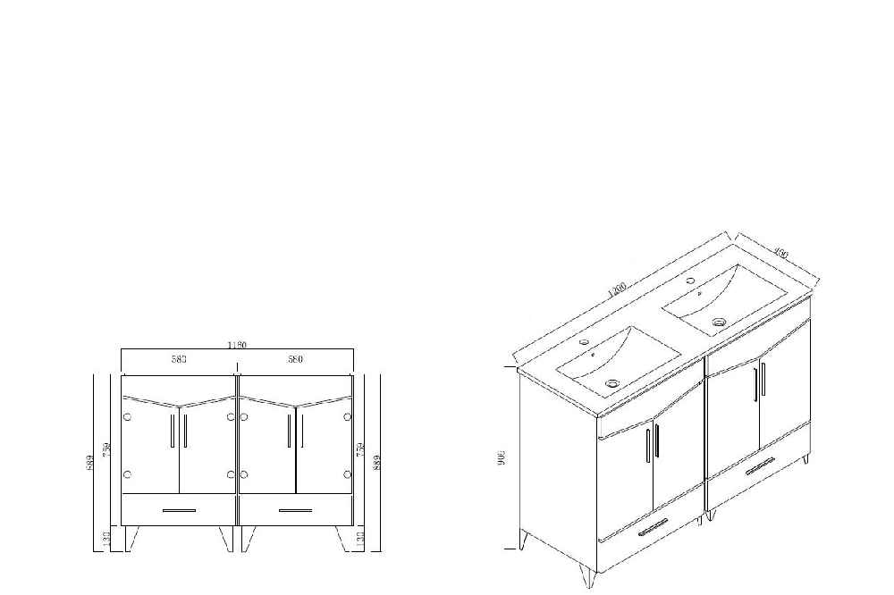 48-in. W 17-in. D Modern Plywood-Melamine Vanity Base Set Only In Dawn Grey