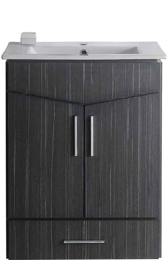 23.75-in. W Wall Mount Dawn Grey Vanity Set For 1 Hole Drilling 