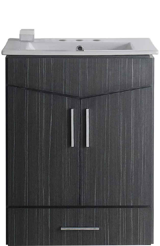23.75-in. W Wall Mount Dawn Grey Vanity Set For 3H4-in. Drilling 