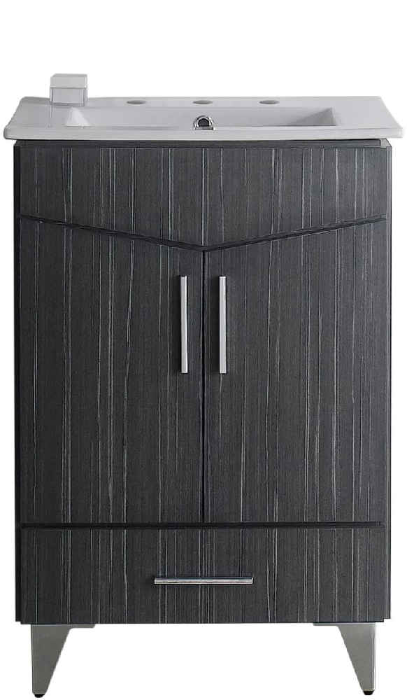 23.75-in. W Floor Mount Dawn Grey Vanity Set For 3H8-in. Drilling 