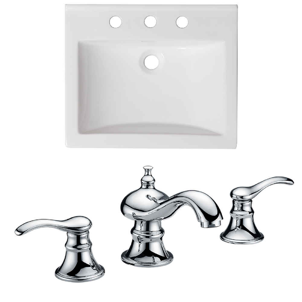 21-in. W 3H8-in. Ceramic Top Set In White Color