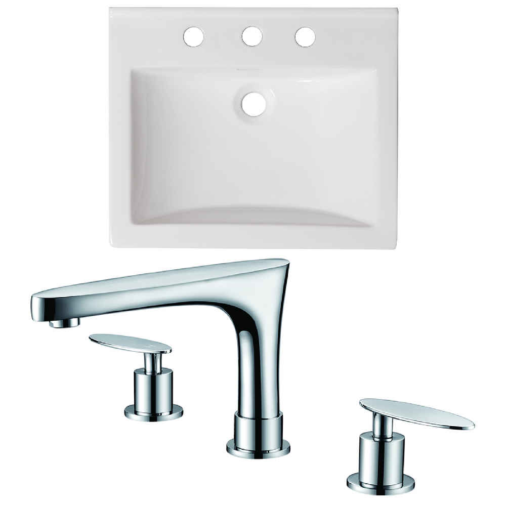 21-in. W 3H8-in. Ceramic Top Set In White Color