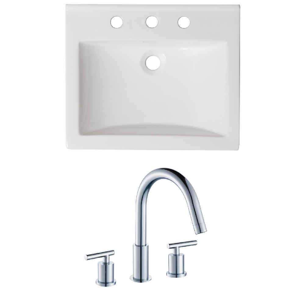 21-in. W 3H8-in. Ceramic Top Set In White Color