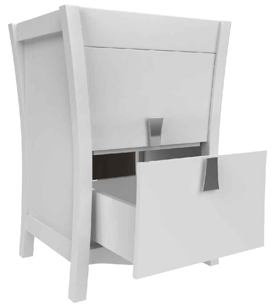 23-in. W 18-in. D Modern Birch Wood-Veneer Vanity Base Only In White
