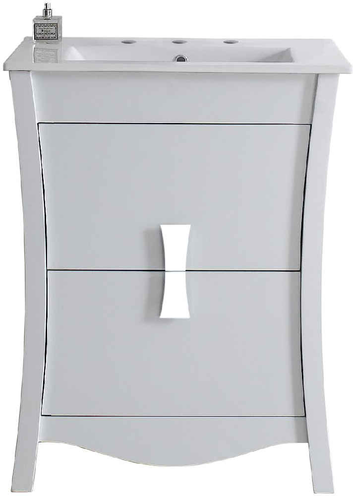 23.75-in. W Floor Mount White Vanity Set For 3H8-in. Drilling 