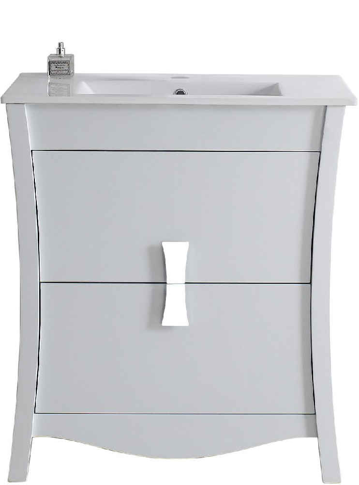 30-in. W Floor Mount White Vanity Set For 1 Hole Drilling 
