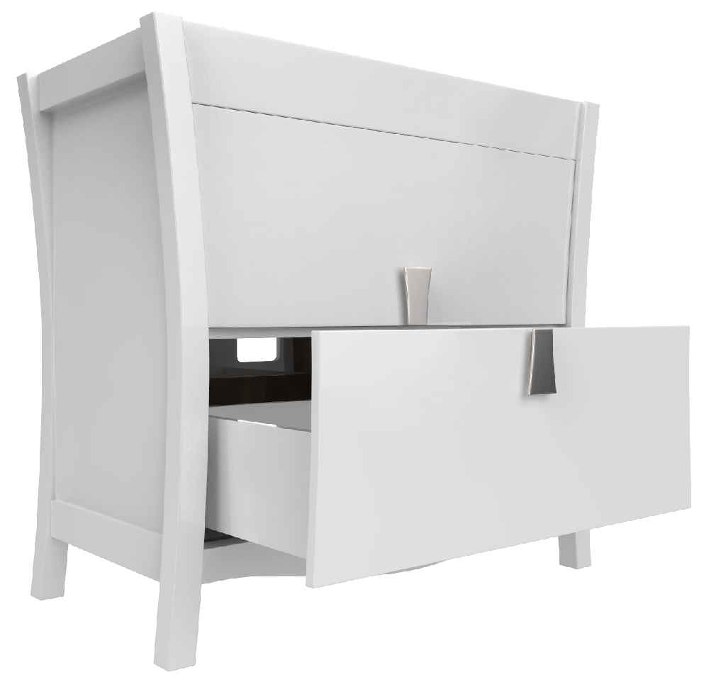 35.5-in. W Floor Mount White Vanity Set For 1 Hole Drilling