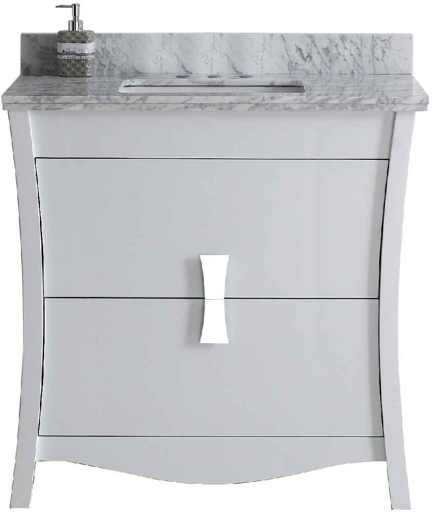 36-in. W Floor Mount White Vanity Set For 3H4-in. Drilling Bianca Carara Top White UM Sink