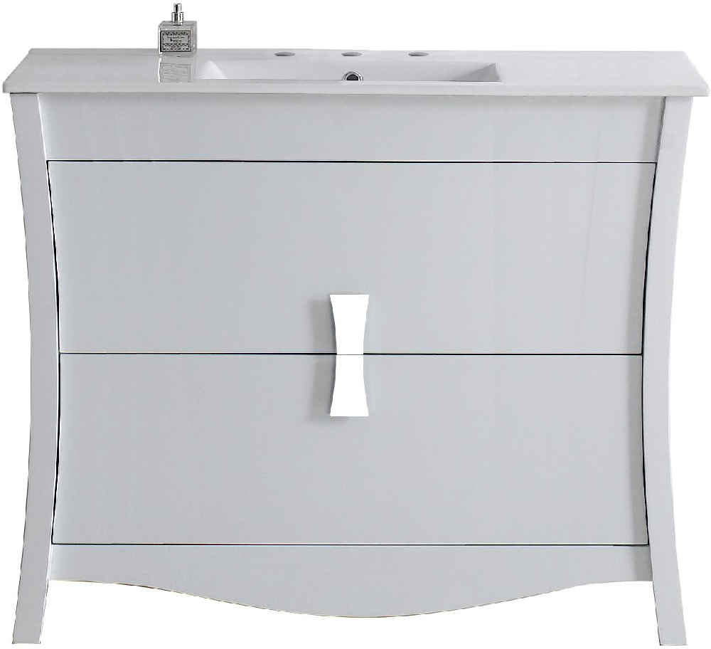 48-in. W Floor Mount White Vanity Set For 3H8-in. Drilling 