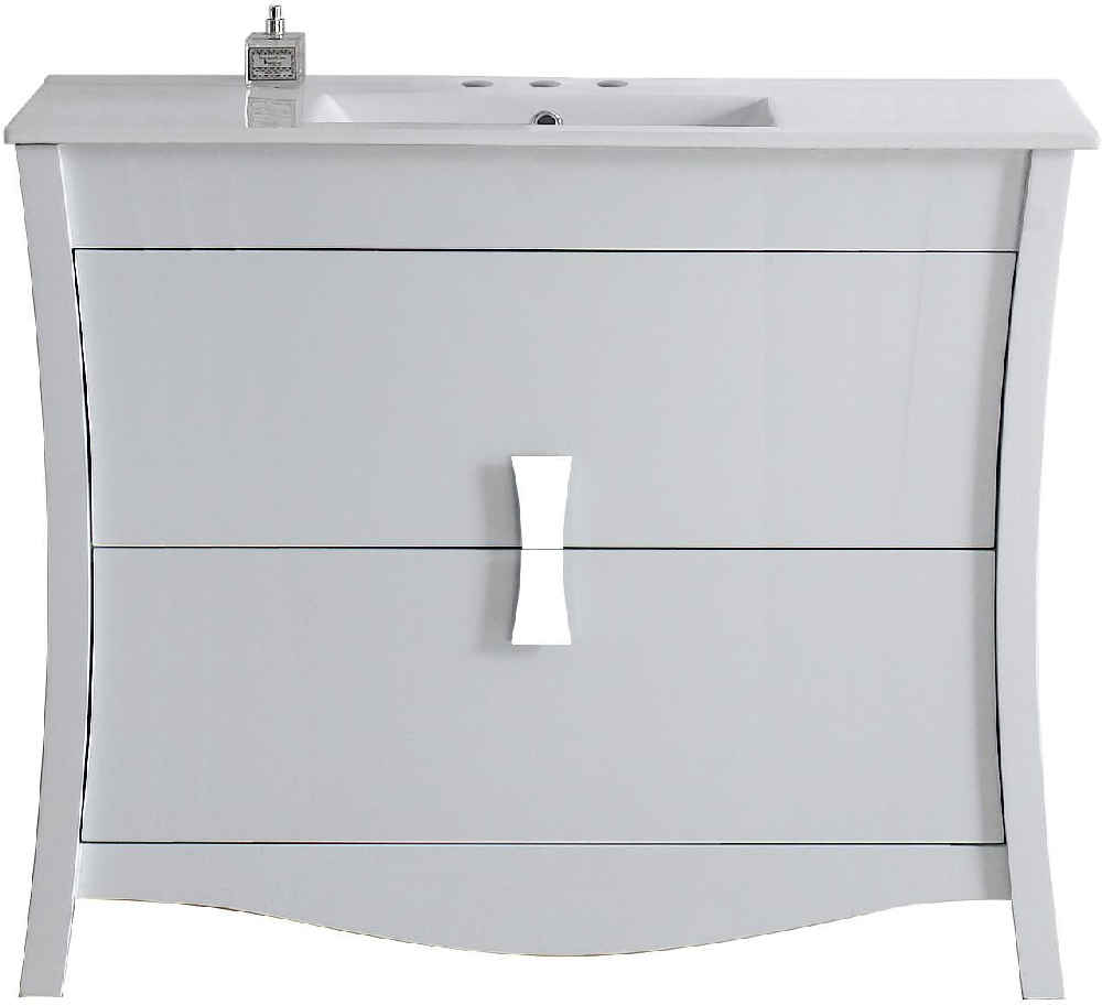 48-in. W Floor Mount White Vanity Set For 3H4-in. Drilling 