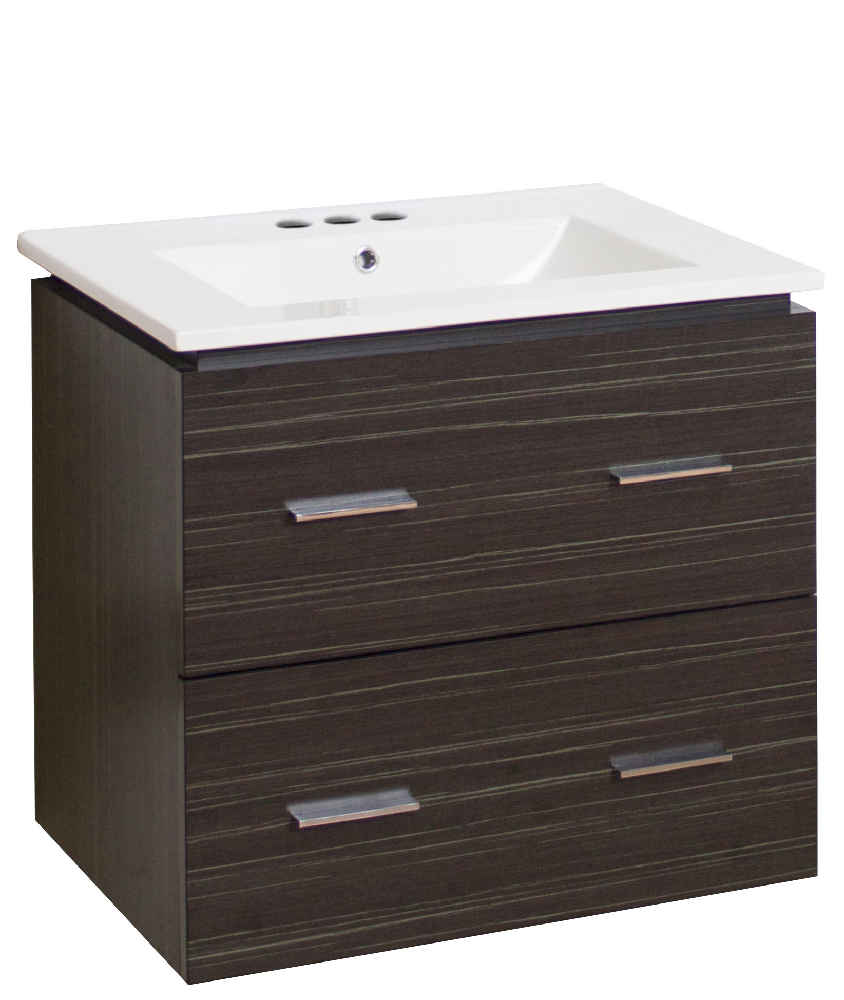 23.75-in. W Wall Mount Dawn Grey Vanity Set For 3H4-in. Drilling 