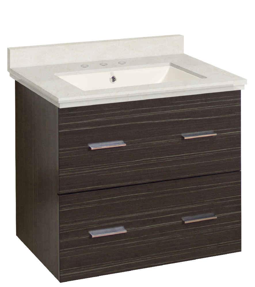 23.75-in. W Wall Mount Dawn Grey Vanity Set For 3H8-in. Drilling Beige Top Biscuit UM Sink