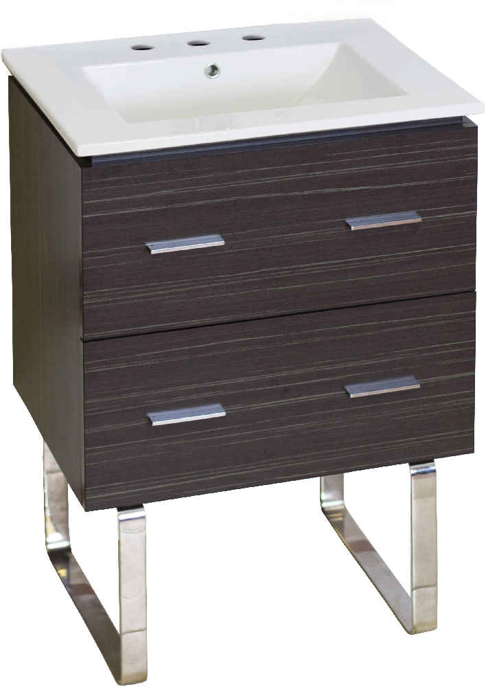 23.75-in. W Floor Mount Dawn Grey Vanity Set For 3H8-in. Drilling 