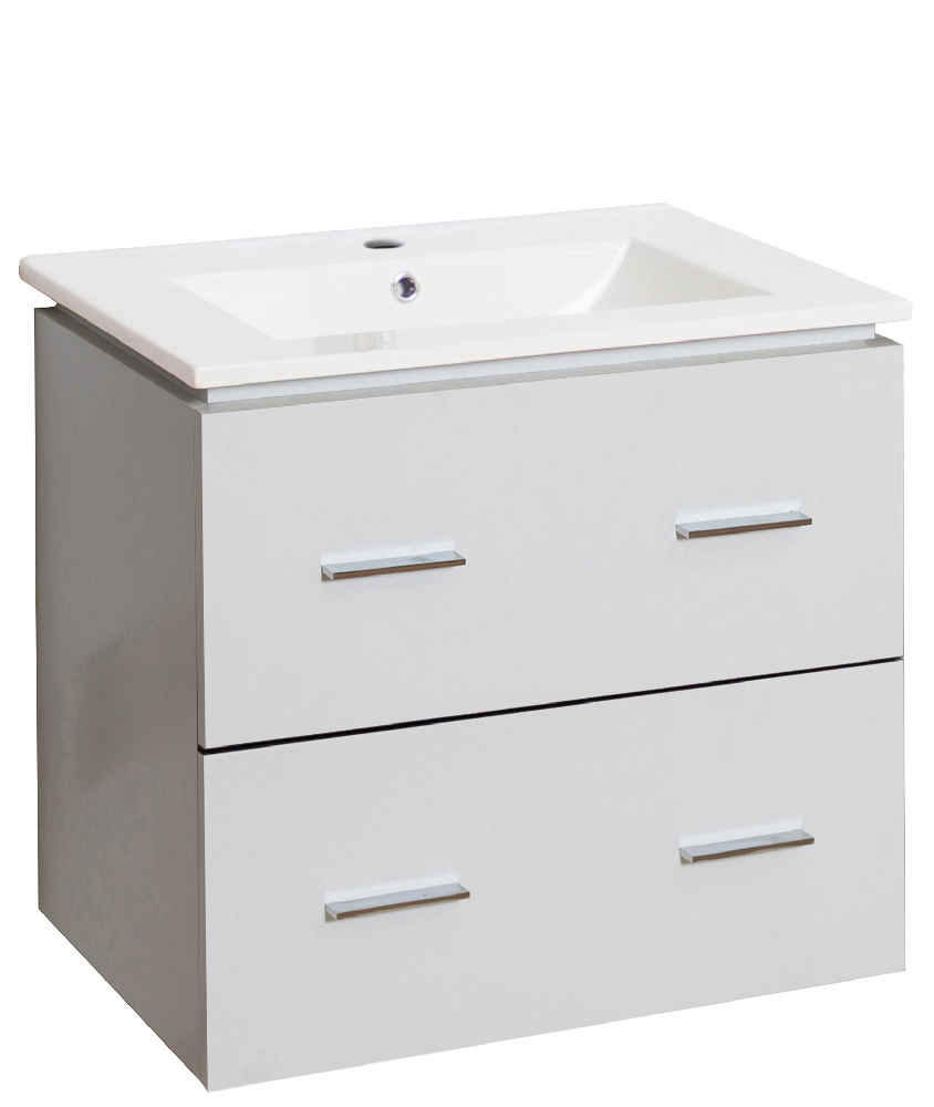 23.75-in. W Wall Mount White Vanity Set For 1 Hole Drilling 