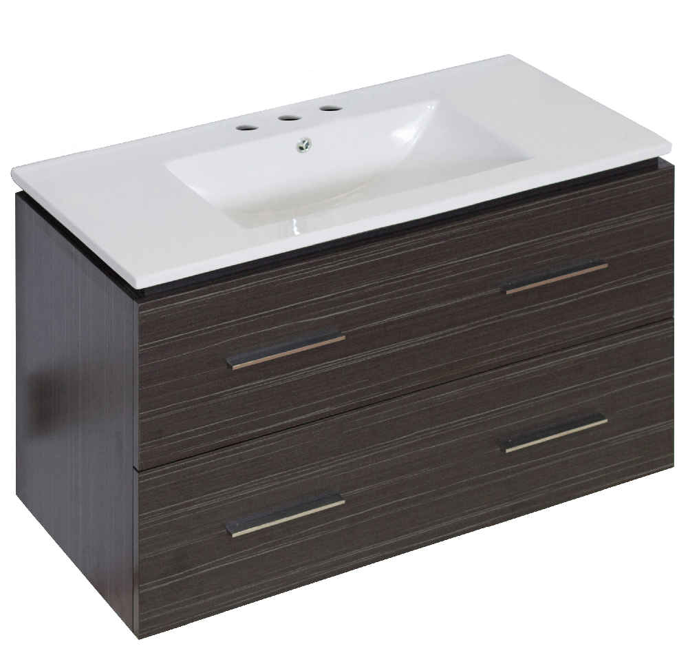 35.5-in. W Wall Mount Dawn Grey Vanity Set For 3H8-in. Drilling 