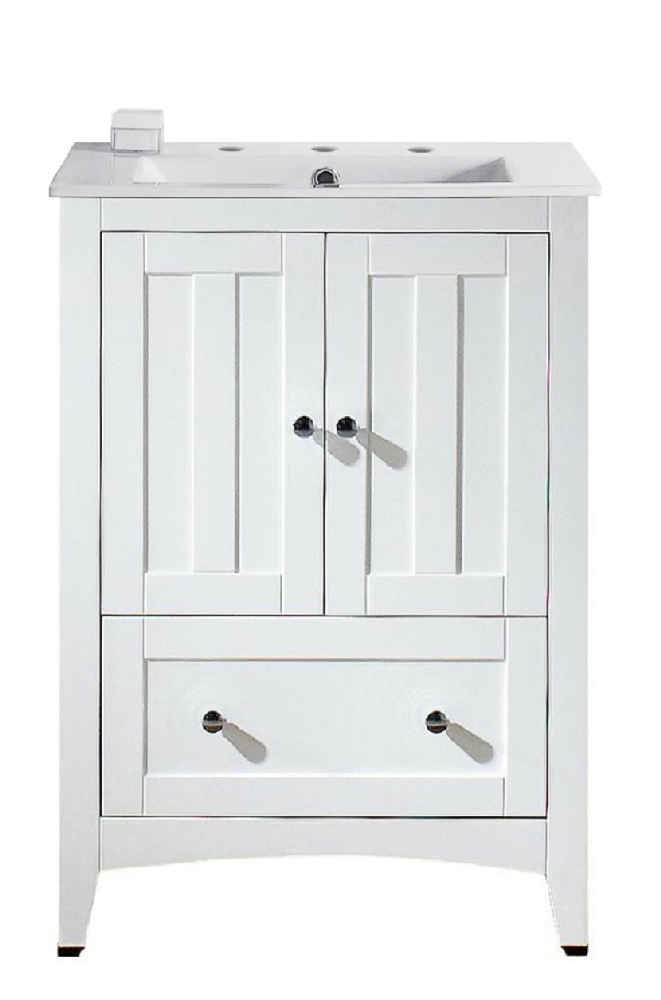 23.5-in. W Floor Mount White Vanity Set For 3H8-in. Drilling
