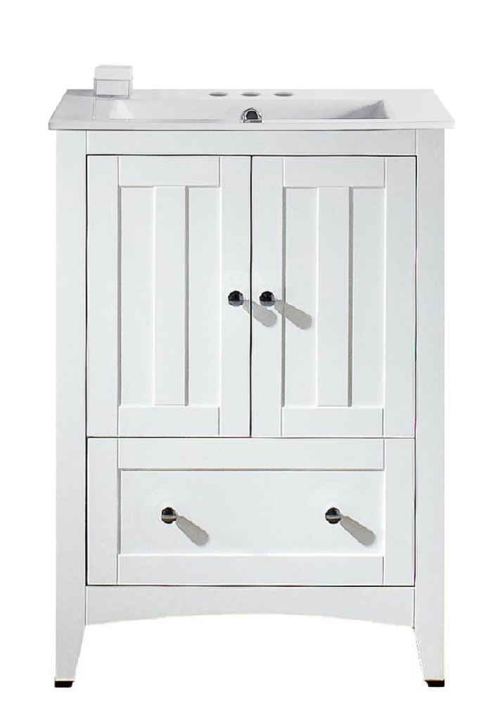 23.75-in. W Floor Mount White Vanity Set For 3H4-in. Drilling