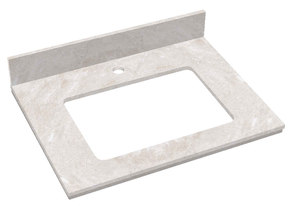23.75-in. W  18.25-in. D Stone Top In Beige Color For 1 Hole Faucet