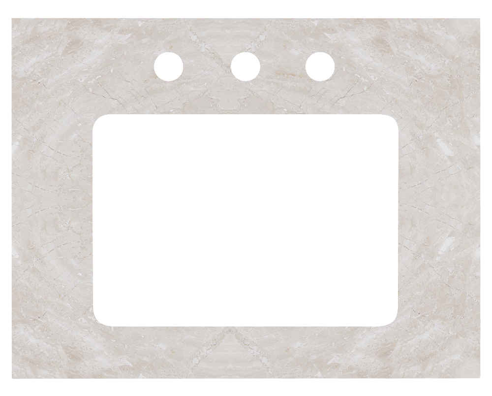 23.75-in. W 18.25-in. D Stone Top In Beige Color For 3H8-in. Faucet