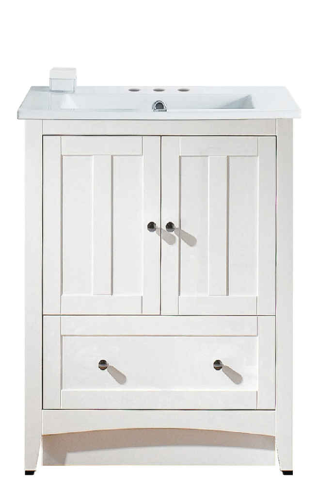 30-in. W Floor Mount White Vanity Set For 3H8-in. Drilling