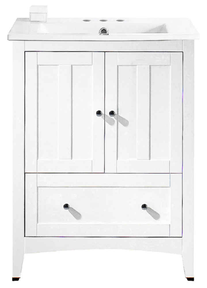 30-in. W Floor Mount White Vanity Set For 3H8-in. Drilling