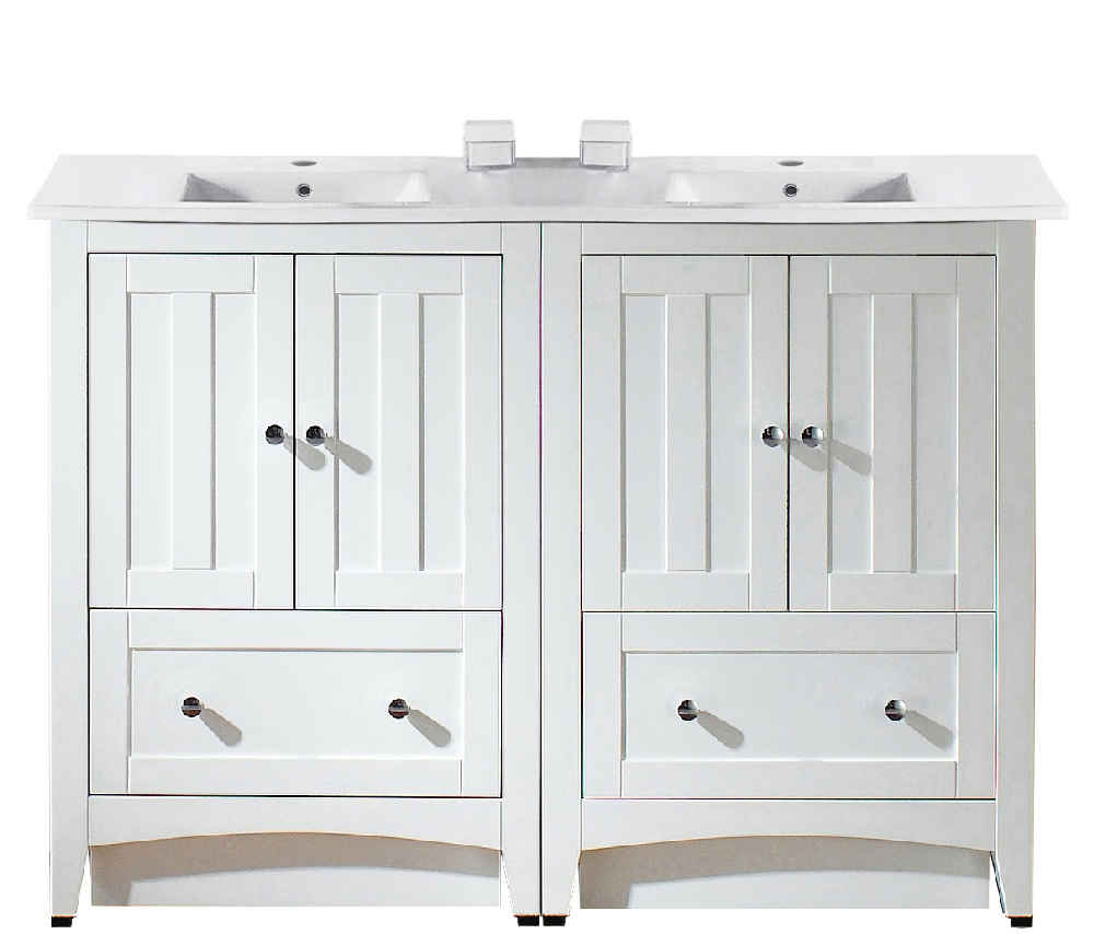 48-in. W Floor Mount White Vanity Set For 1 Hole Drilling