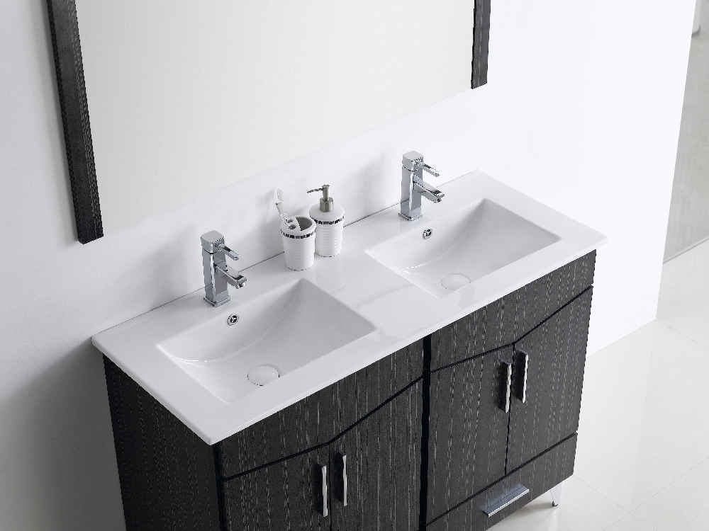 48-in. W 17-in. D Modern Plywood-Melamine Vanity Base Set Only In Dawn Grey