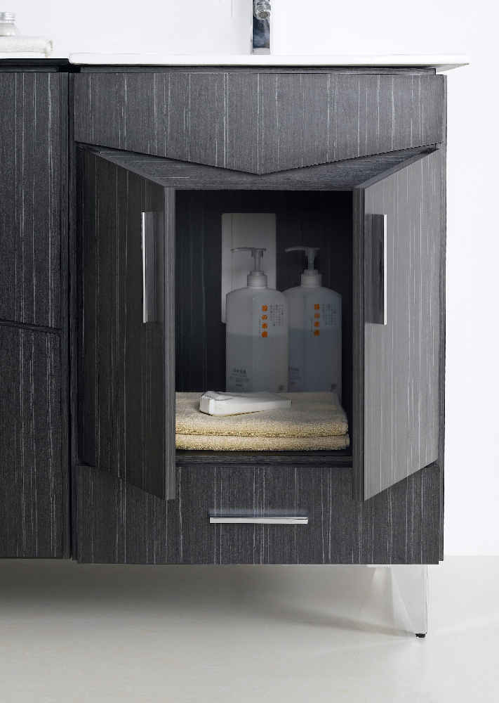 48-in. W 17-in. D Modern Plywood-Melamine Vanity Base Set Only In Dawn Grey