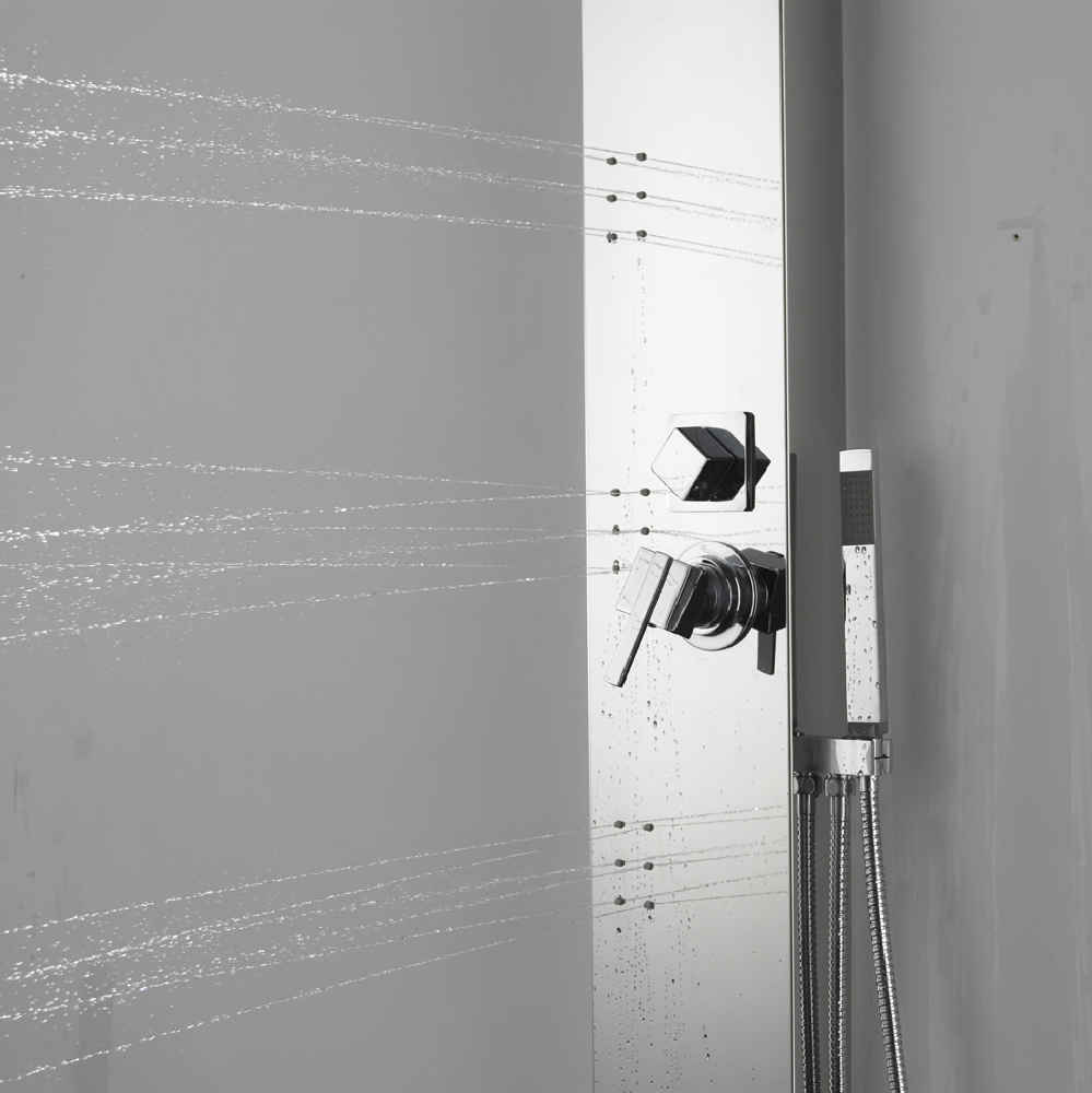 7.87-in. x 59-in. Shower Panel Chrome Stainless Steel CUPC