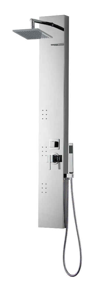 7.87-in. x 59-in. Shower Panel Chrome Stainless Steel CUPC