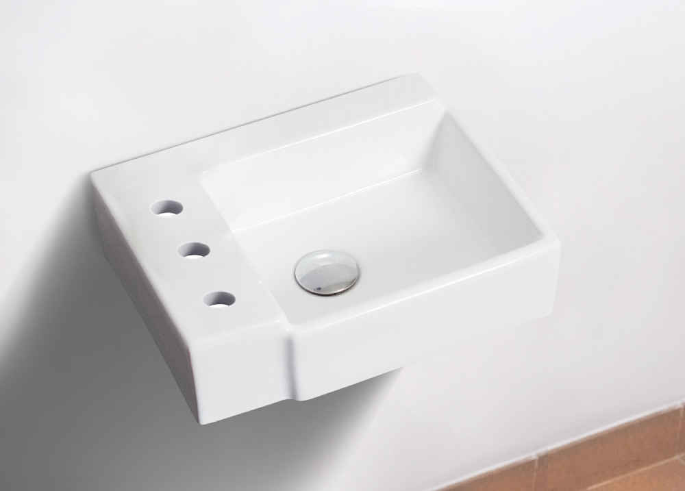 16.25-in. x 11.75-in. Rectangle Bathroom Vessel Sink White Enamel Glaze
