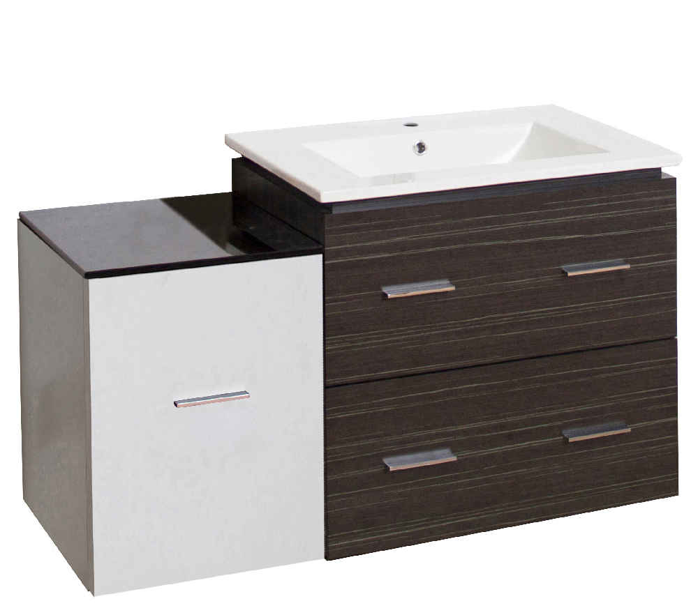 37.75-in. W Wall Mount White-Dawn Grey Vanity Set For 1 Hole Drilling