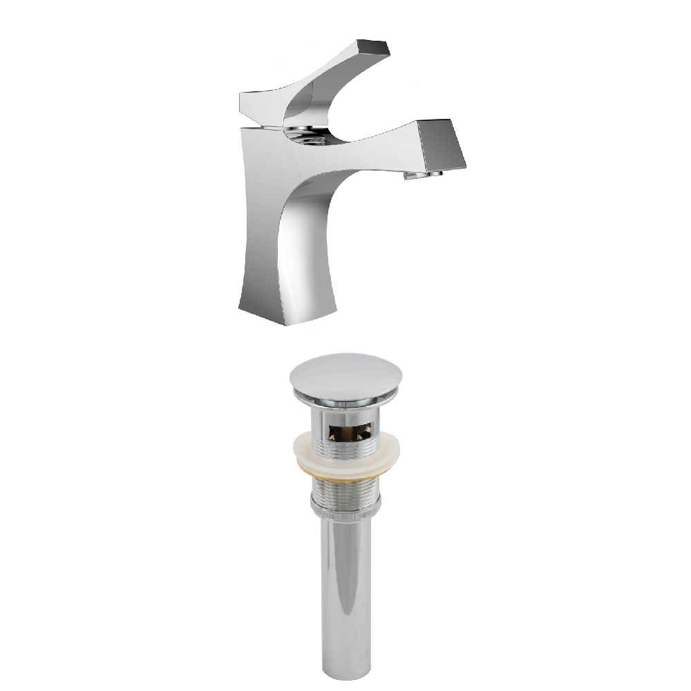 1 Hole CUPC Approved Stainless Steel Faucet Set In Chrome Color - Overflow Drain Incl.