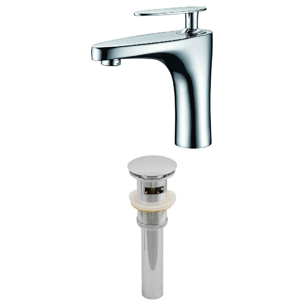 1 Hole CUPC Approved Stainless Steel Faucet Set In Chrome Color - Overflow Drain Incl.