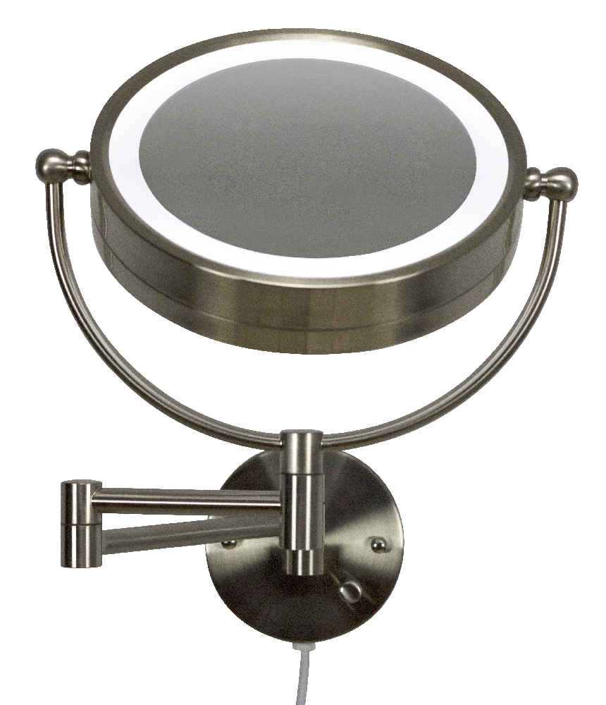 20.83-in. x 14.57-in. Stainless Steel Wall Mount Magnifying Mirror In Brushed Nickel