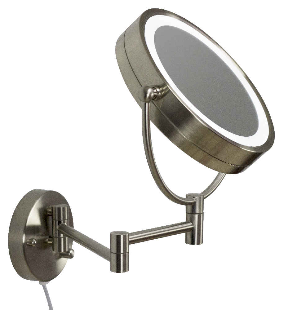 20.83-in. x 14.57-in. Stainless Steel Wall Mount Magnifying Mirror In Brushed Nickel