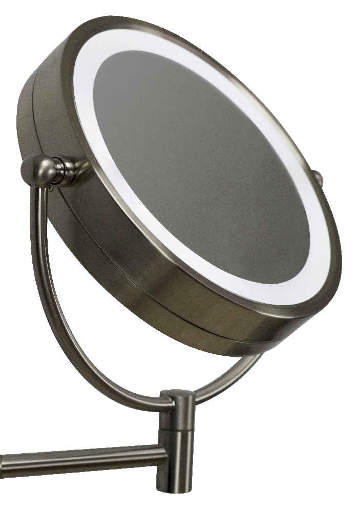 20.83-in. x 14.57-in. Stainless Steel Wall Mount Magnifying Mirror In Brushed Nickel