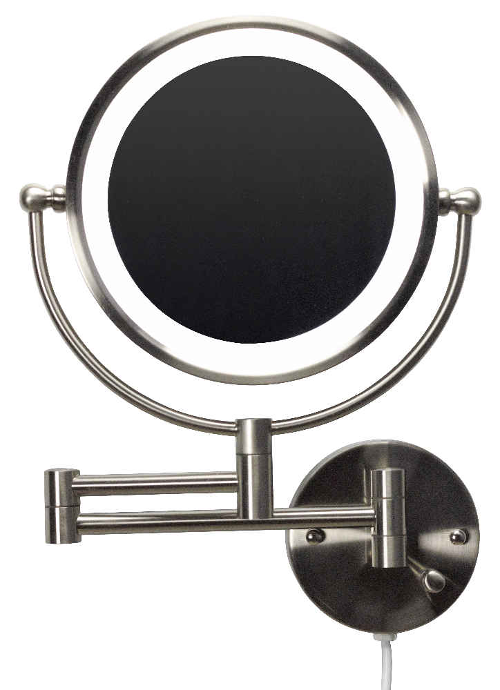 20.83-in. x 14.57-in. Stainless Steel Wall Mount Magnifying Mirror In Brushed Nickel