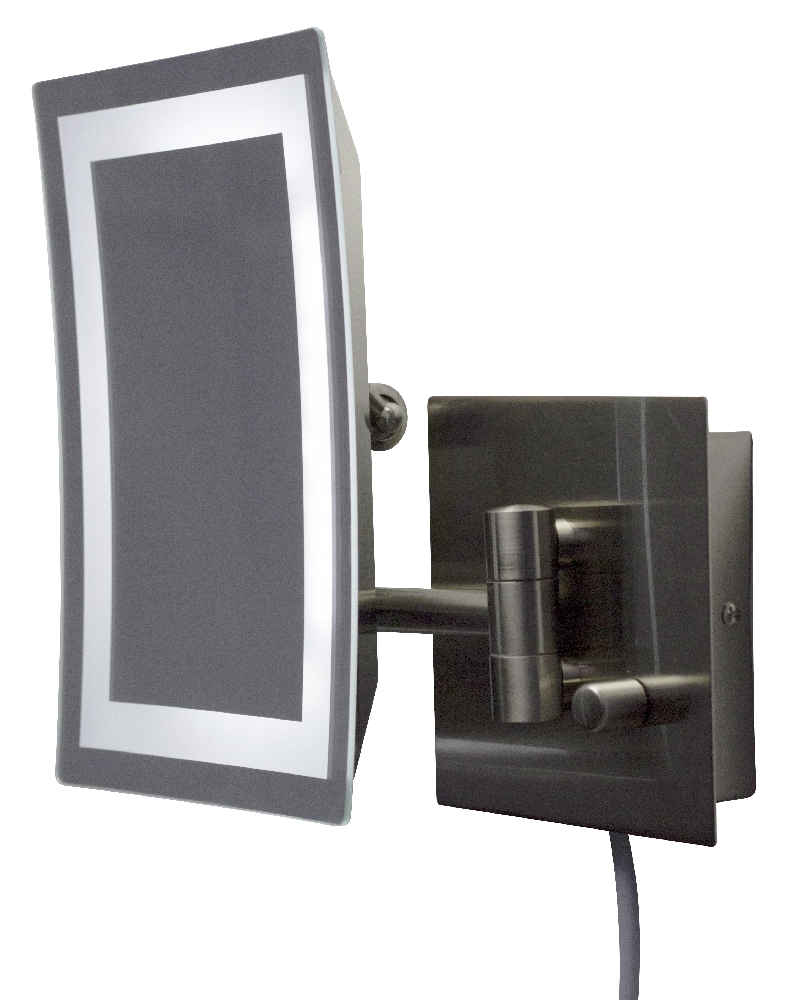 17.44-in. x 8.66-in. Stainless Steel Wall Mount Magnifying Mirror In Brushed Nickel
