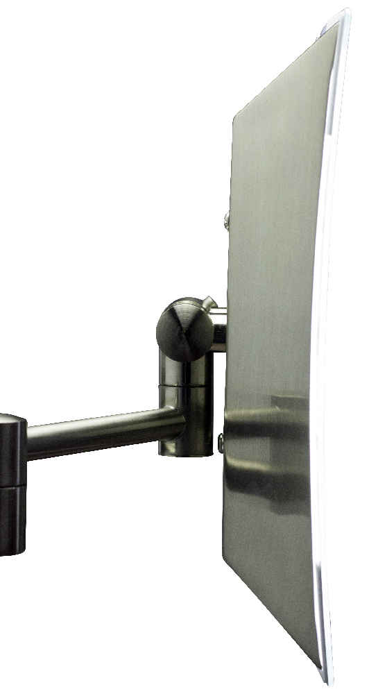 17.44-in. x 8.66-in. Stainless Steel Wall Mount Magnifying Mirror In Brushed Nickel