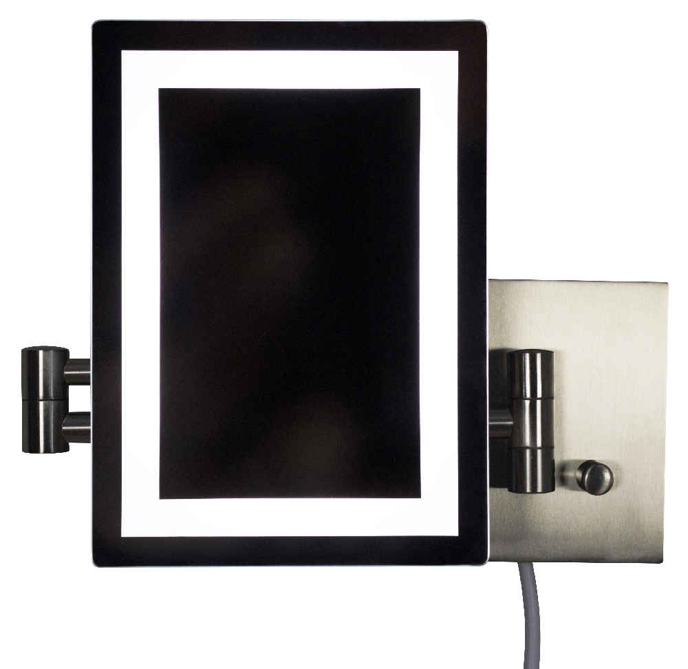 17.44-in. x 8.66-in. Stainless Steel Wall Mount Magnifying Mirror In Brushed Nickel