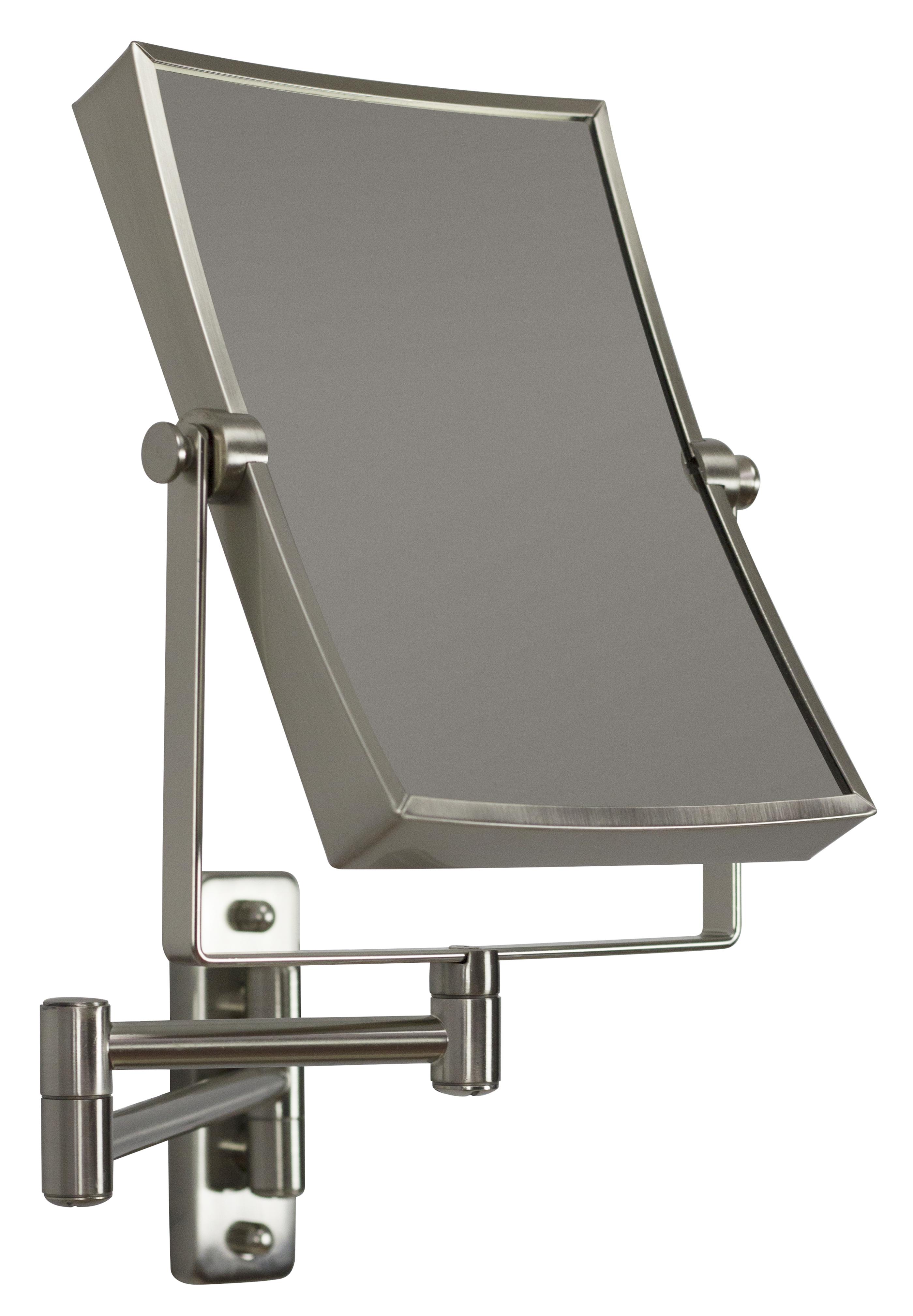 16.36-in. x 12.13-in. Stainless Steel Wall Mount Magnifying Mirror In Brushed Nickel