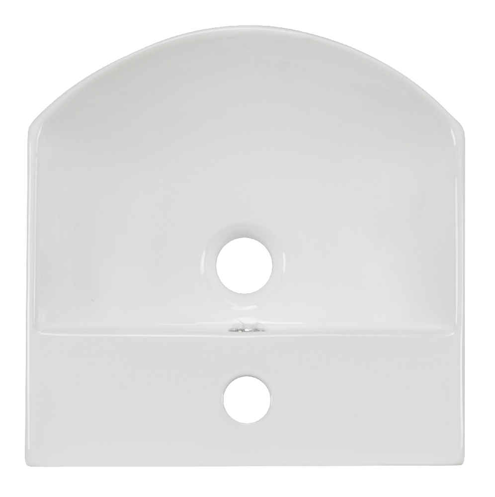 13.75-in. x 14-in. Rectangle Bathroom Vessel Sink White Enamel Glaze