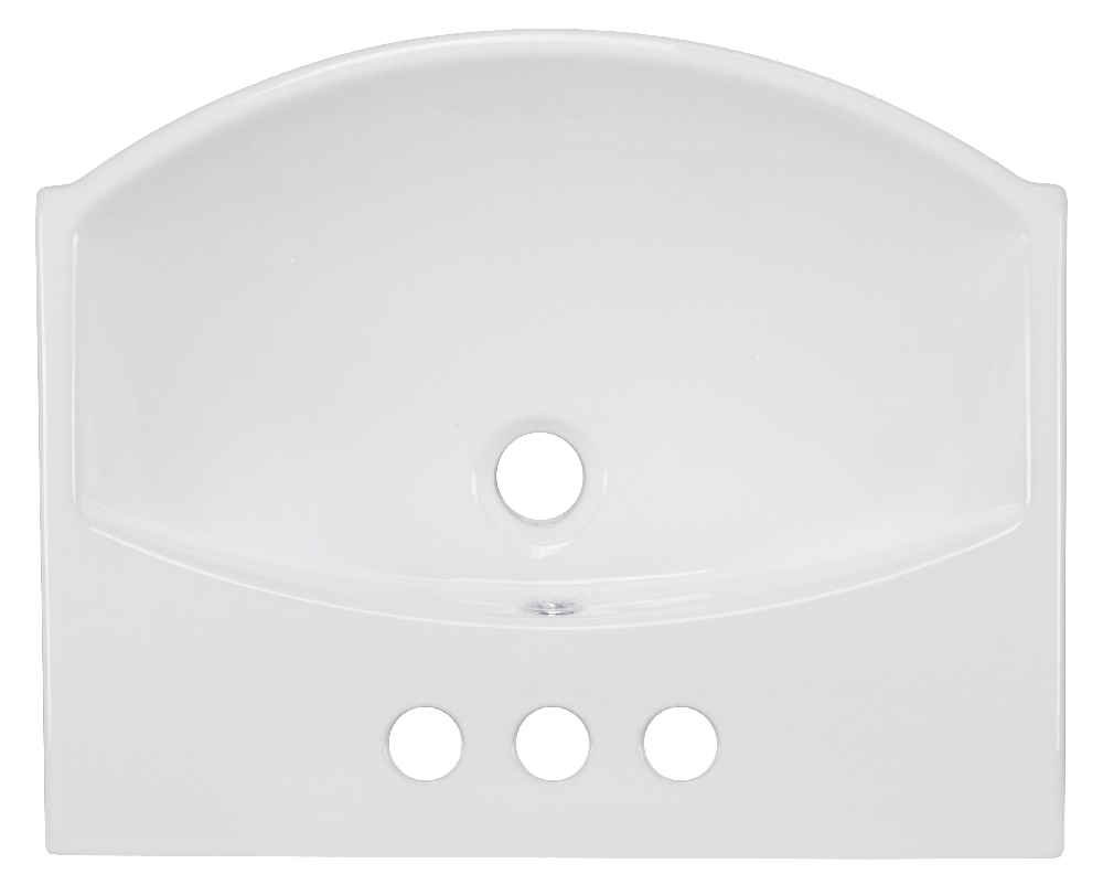 19.5-in. x 16-in. Rectangle Bathroom Vessel Sink White Enamel Glaze
