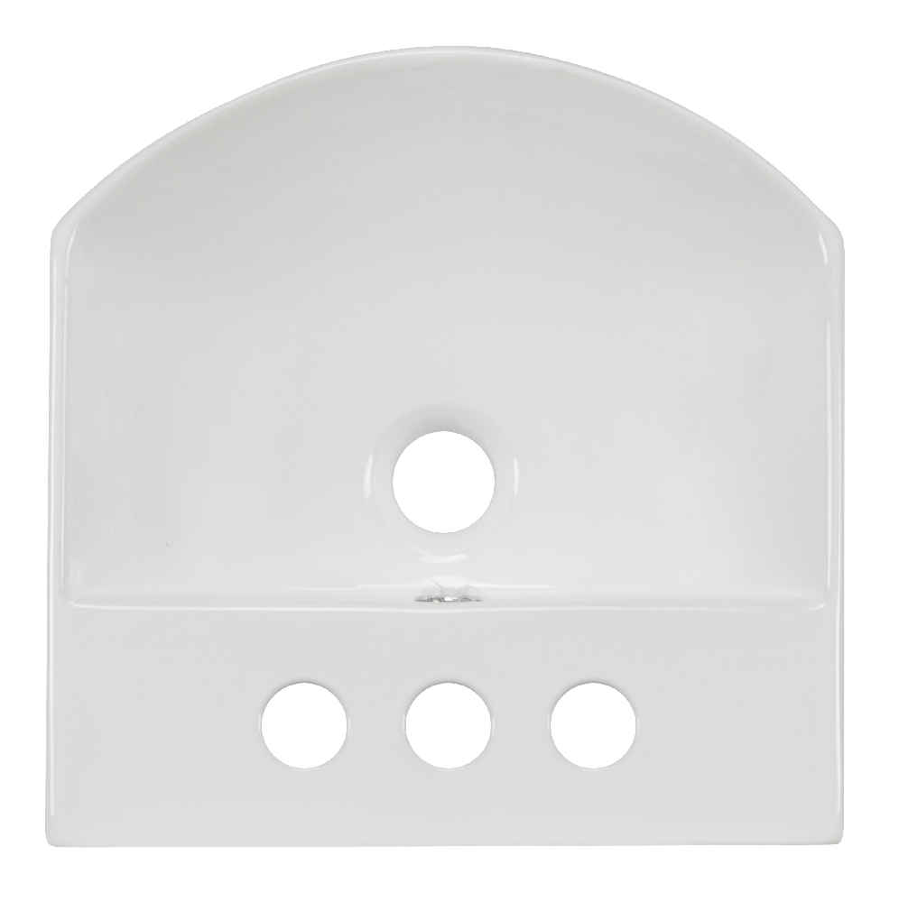 13.75-in. x 14-in. Rectangle Bathroom Vessel Sink White Enamel Glaze