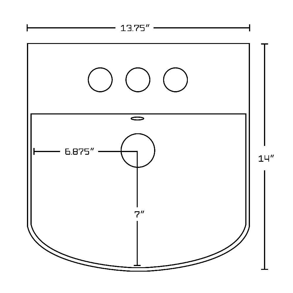13.75-in. x 14-in. Rectangle Bathroom Vessel Sink White Enamel Glaze