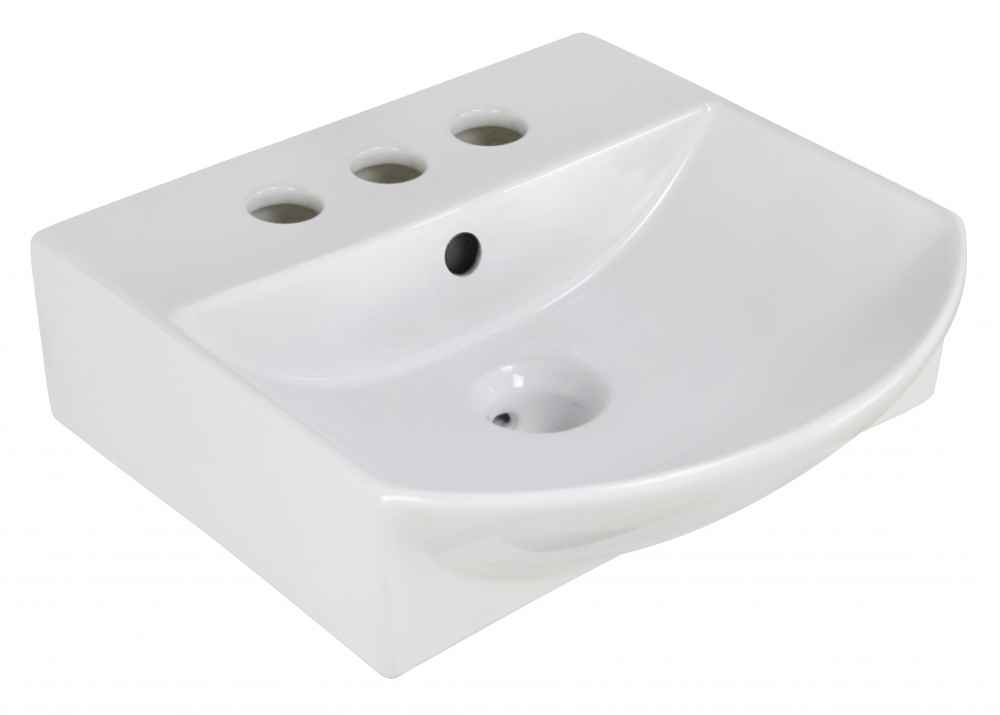 13.75-in. x 14-in. Rectangle Bathroom Vessel Sink White Enamel Glaze