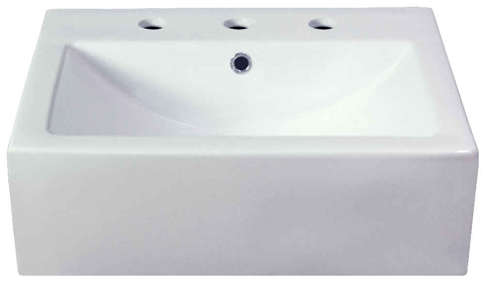 20.75-in. x 17.25-in. Rectangle Bathroom Vessel Sink White Enamel Glaze