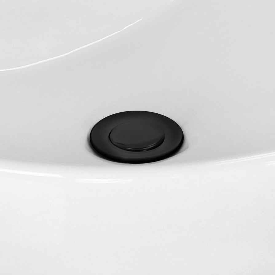 2.6 in. x 2.6 in. Yes Overflow Bathroom Sink Drain Black Stainless Steel